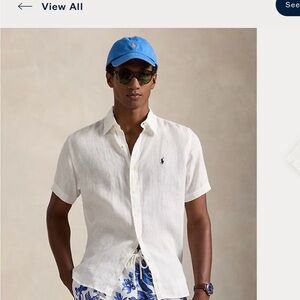 Polo by Ralph Lauren Men's Cream Linen Shirt